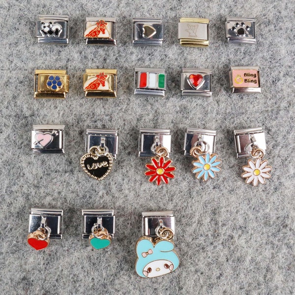 Italienisches Charms-Armband, klassische 9-mm-Größe, individuelles Armband, Ihre Wahl, Charm-Links, Geschenk für sie, italienisches Überraschungsarmband, süßer Cartoon