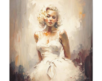 Marilyn Monroe Original Abstract Oil Painting on Canvas Print, Ready to Hang Wall Art, Modern Home Decoration, Contemporary Art