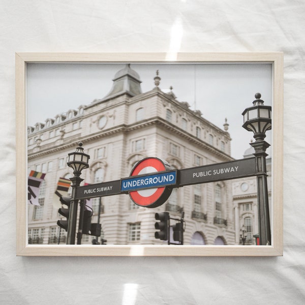 London Photography Print, London Underground Sign, London Street Photography, Digital Download, Urban Print, Wall Art, Travel Poster