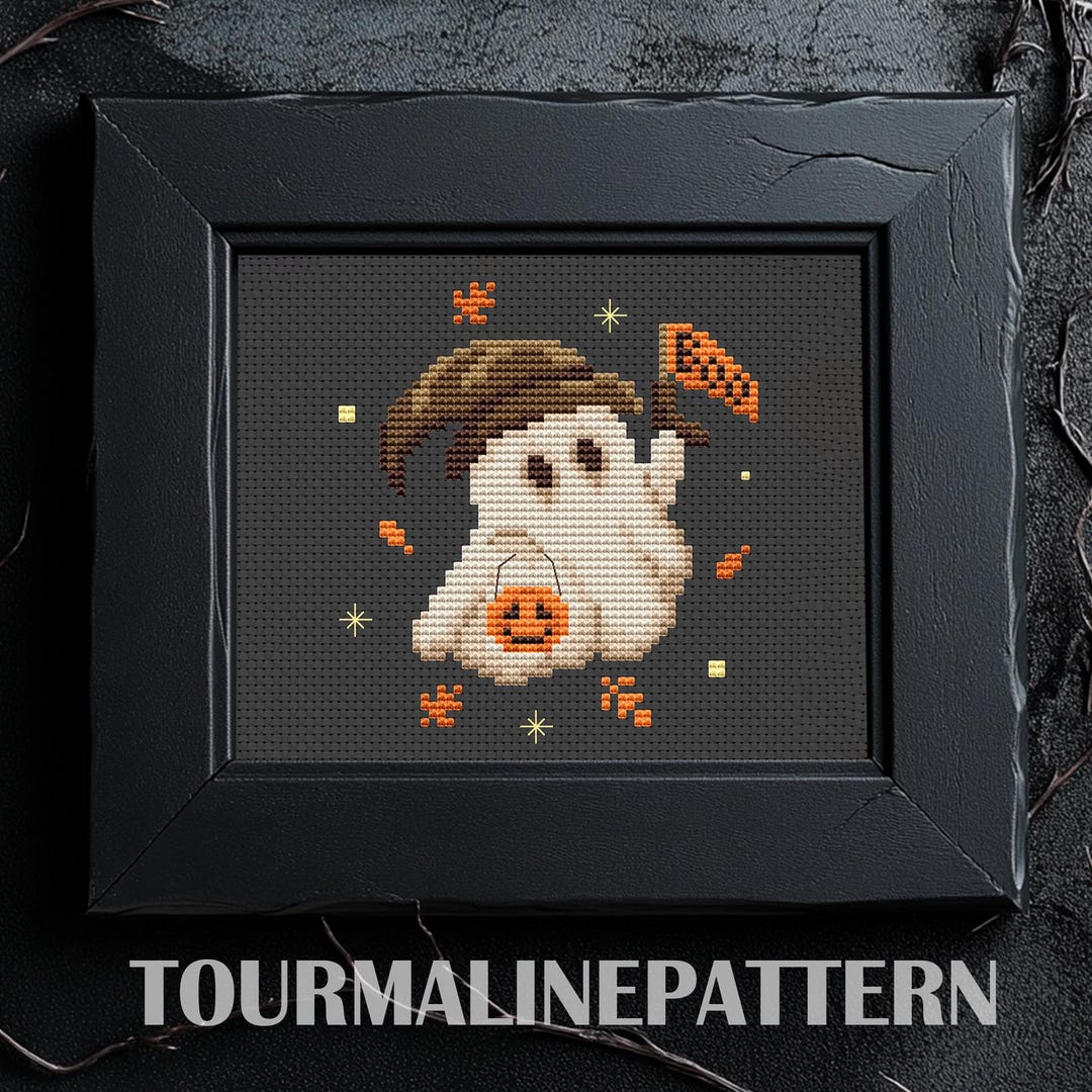 Cute Gothic Halloween Ghost Cross Stitch Pattern (PDF) - Etsy