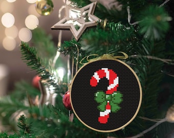 Cross stitch Christmas ornament PDF Christmas tree ornament handmade Christmas home decor Small cross stitch Christmas candy embroidery
