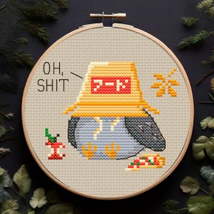Hilarious Pigeon Cross Stitch Pattern PDF, Funny Bird Embroidery Design, Snarky Cross Stitch Pattern, Comical and Whimsical Pattern