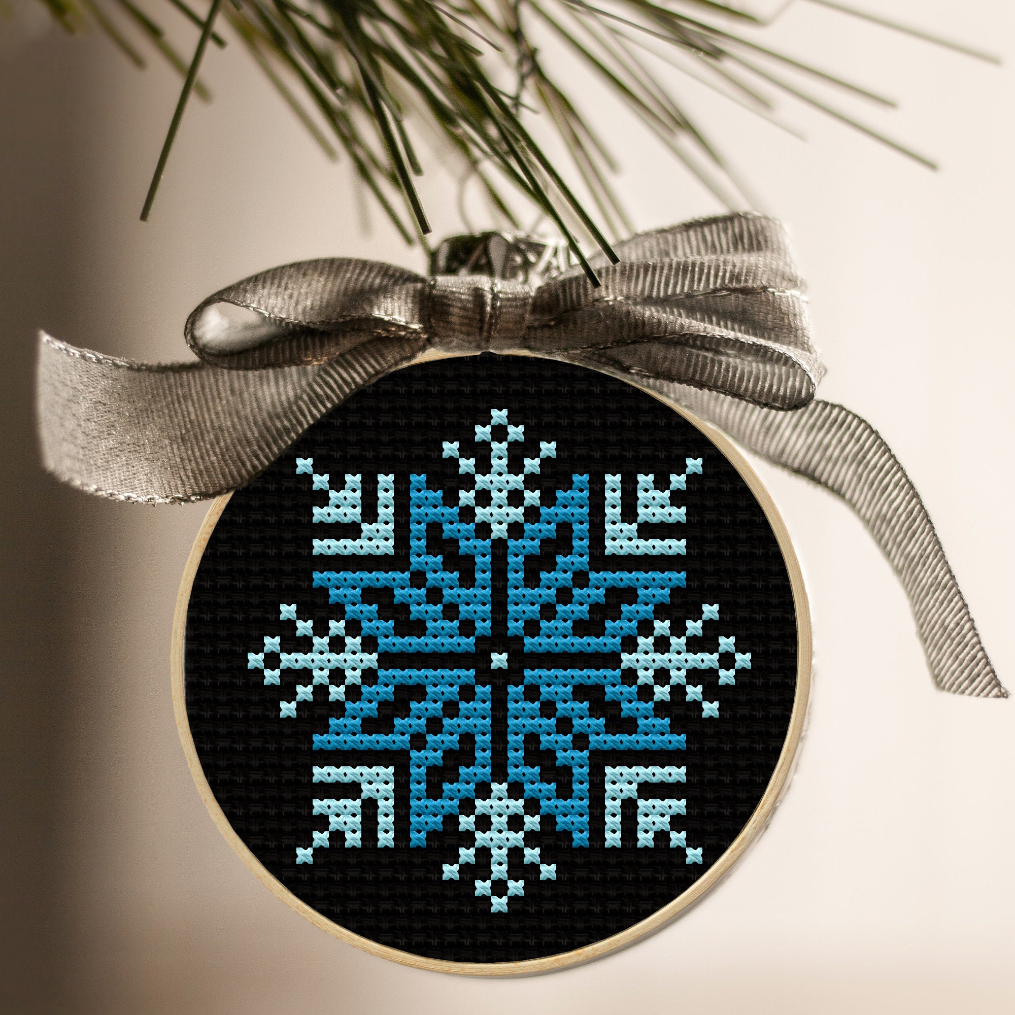 Cross Stitch Christmas Snowflake Ornament Pattern PDF Set of Six Mini ...