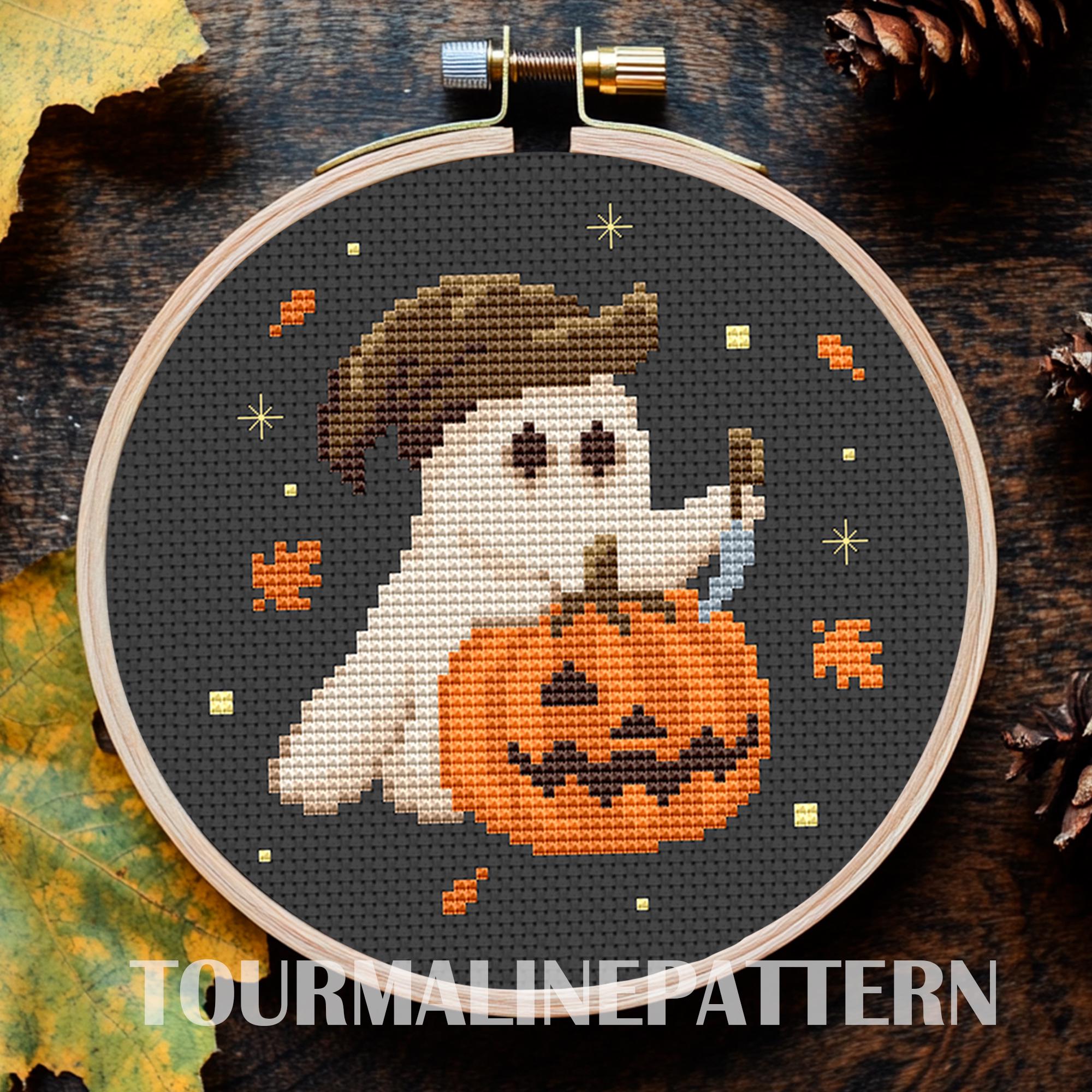 ヴィンテージハロウィンクロスステッチパターンPDF、ジャック・オー