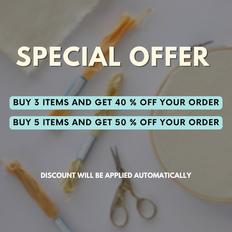 BUY 3 ITEMS - GET 40% OFF  BUY 5 ITEMS - GET 50% OFF