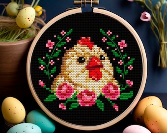 Easter Chick Cross Stitch Pattern for Farmhouse Decor (PDF)