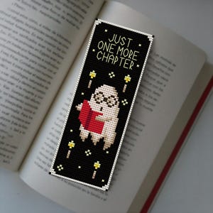 Just One More Chapter Bookmark Cross Stitch PDF, Funny Ghost Gift for Book Lover