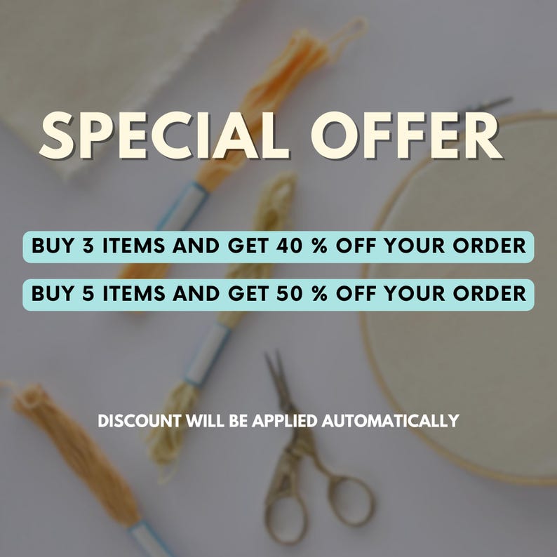 BUY 3 ITEMS - GET 40% OFF  BUY 5 ITEMS - GET 50% OFF