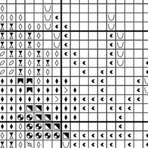Monochrome pattern with a floss legend
