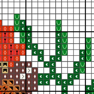 Color-coded pattern with a floss legend
