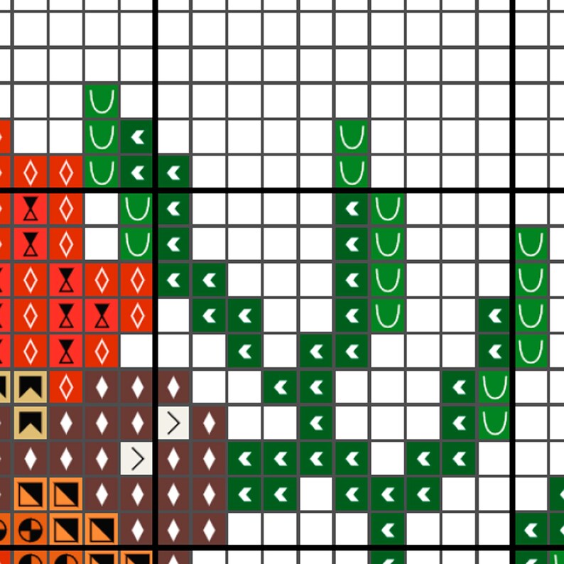 Color-coded pattern with a floss legend
