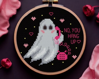 Spooky Ghost Valentine-kruissteekpatroon, gotisch borduurwerk (pdf)