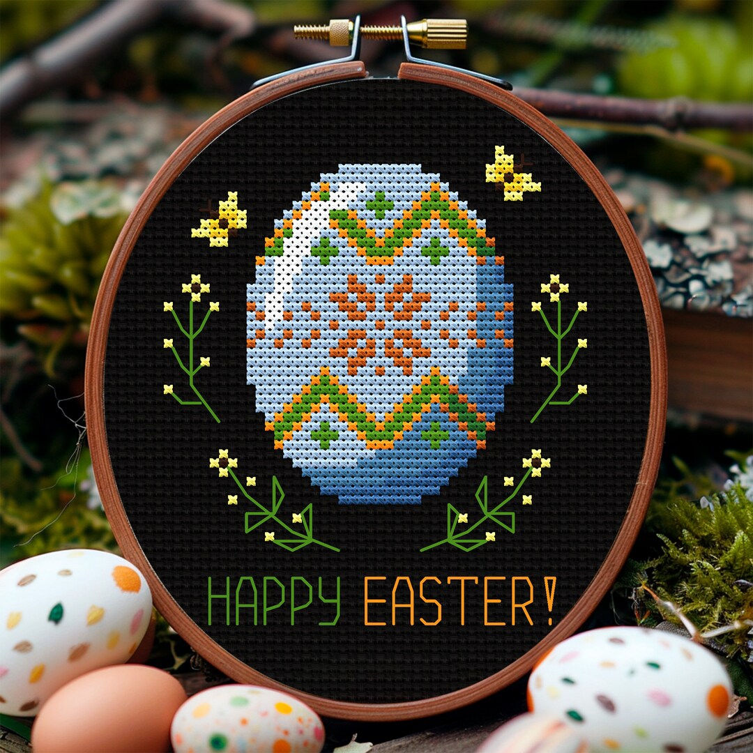 Easter Egg Cross Stitch Pattern PDF, Holiday Cross Stitch Sampler ...