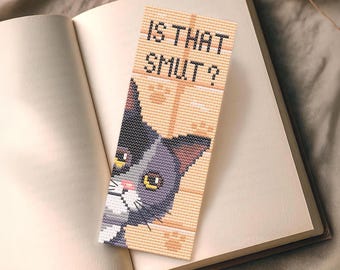 Cat Cross Stitch Bookmark Pattern PDF, Snarky Chart for Spicy Romance Readers, Funny Bookish Gift