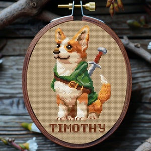 Mignon chien corgi chien point de croix motif PDF, motif de broderie Alphabet, point de croix corgi personnalisé fait main, drôle de chien point de croix, amoureux des chiens