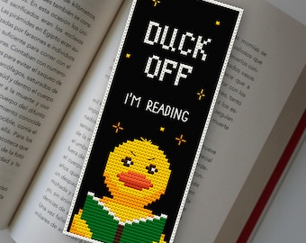Snarky cross stitch bookmark pattern Duck embroidery design Bird cross stitch and embroidery design  Sarcastic and rude PDF patterns