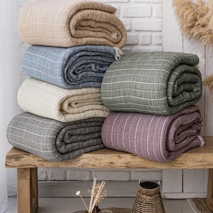 Cotton Muslin Comforter: Extra Soft Lightweight Gauze Quilt, King/Twin