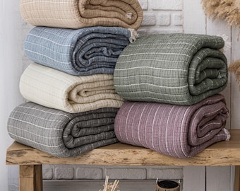 Edredón de muselina de algodón: Edredón de gasa ligero y extra suave, tamaño king/twin