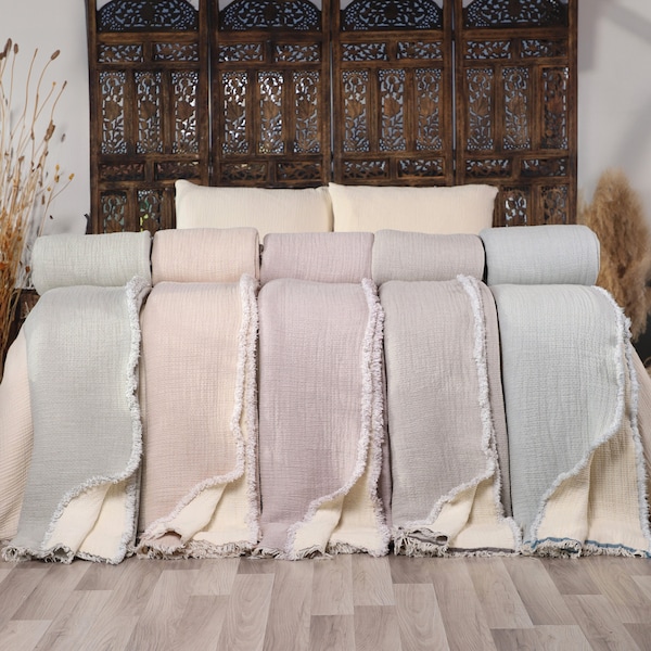 100% Cotton Comforter, Muslin Duvet King Size Comforter, Turkish High Quality Soft Twin Comforter, Lightweight Gauze Duvet