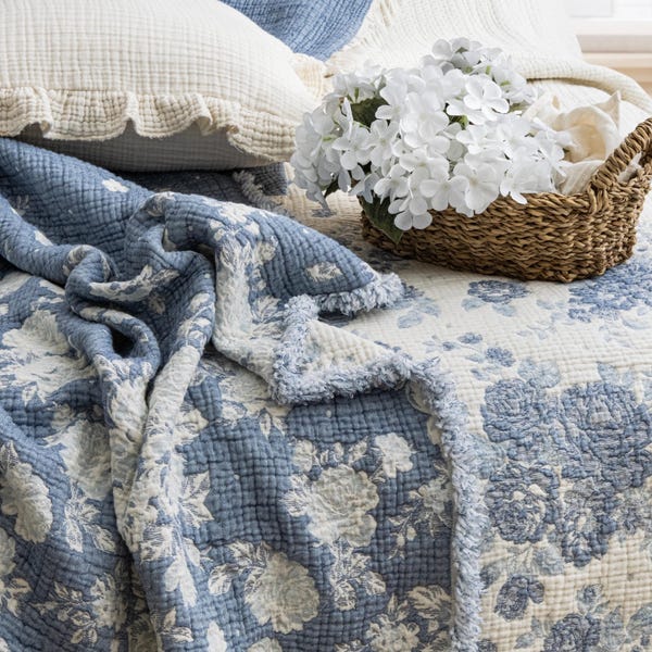 Doppelseitige Rose Musselin Tröster: King-Size-Baumwoll-Quilt