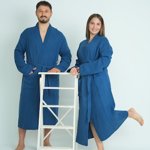 Unisex Turkish Soft Bathrobe, Pure Cotton Robe, 4Layers Muslin Kimono, Breathable Dressing Gown, Gauze Robes for Women,Beach Pool Sauna Wear