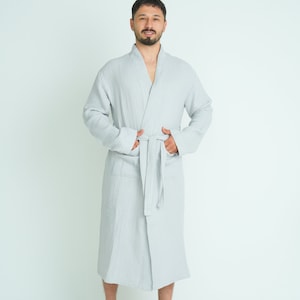 Muslin Kimono Robe, Robes for Women,Pure Cotton Bathrobe, Lightweight Dressing Gown,Soft Bathrobe, Turkish Luxury Bathrobe Pocket image 7