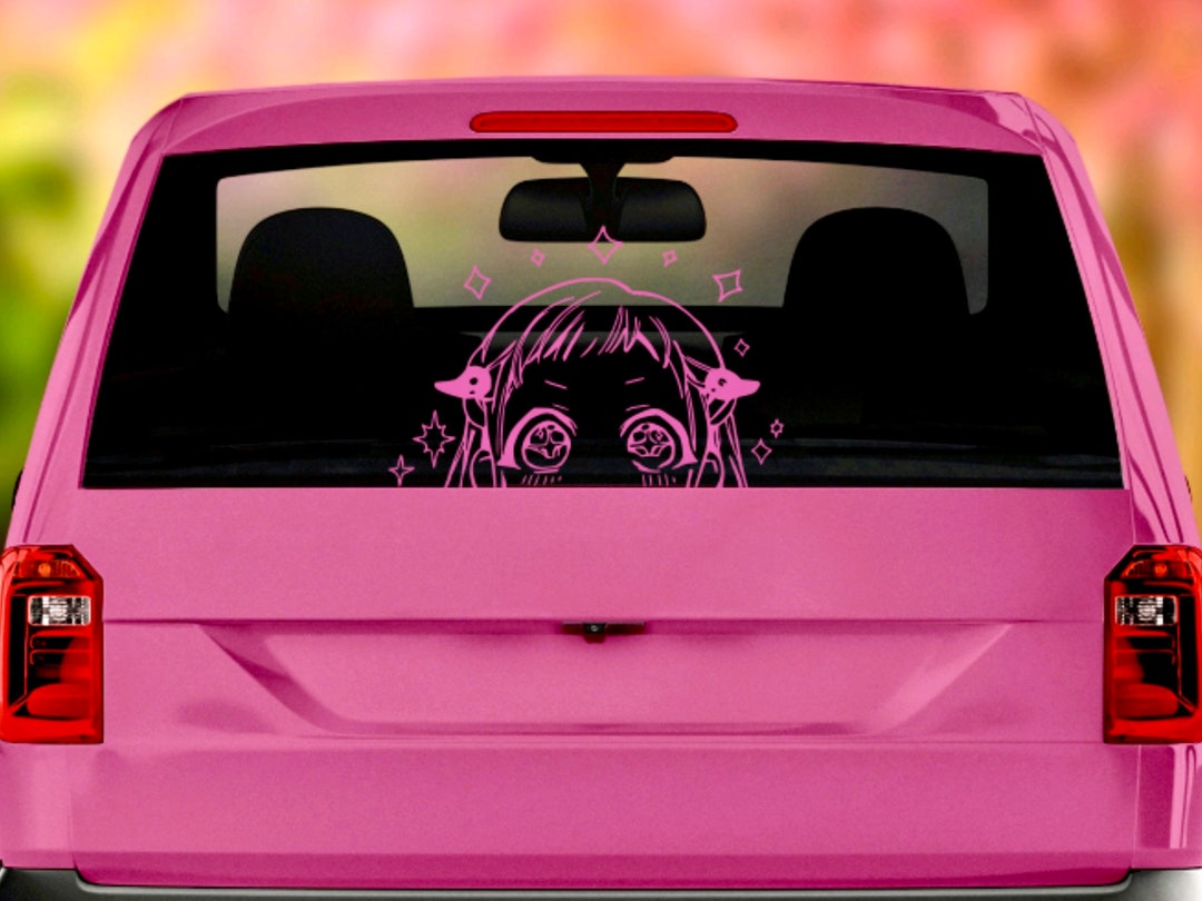 TBHK Anime Peeking Yashiro Vinyl Decal Large Pink Anime Car Window
