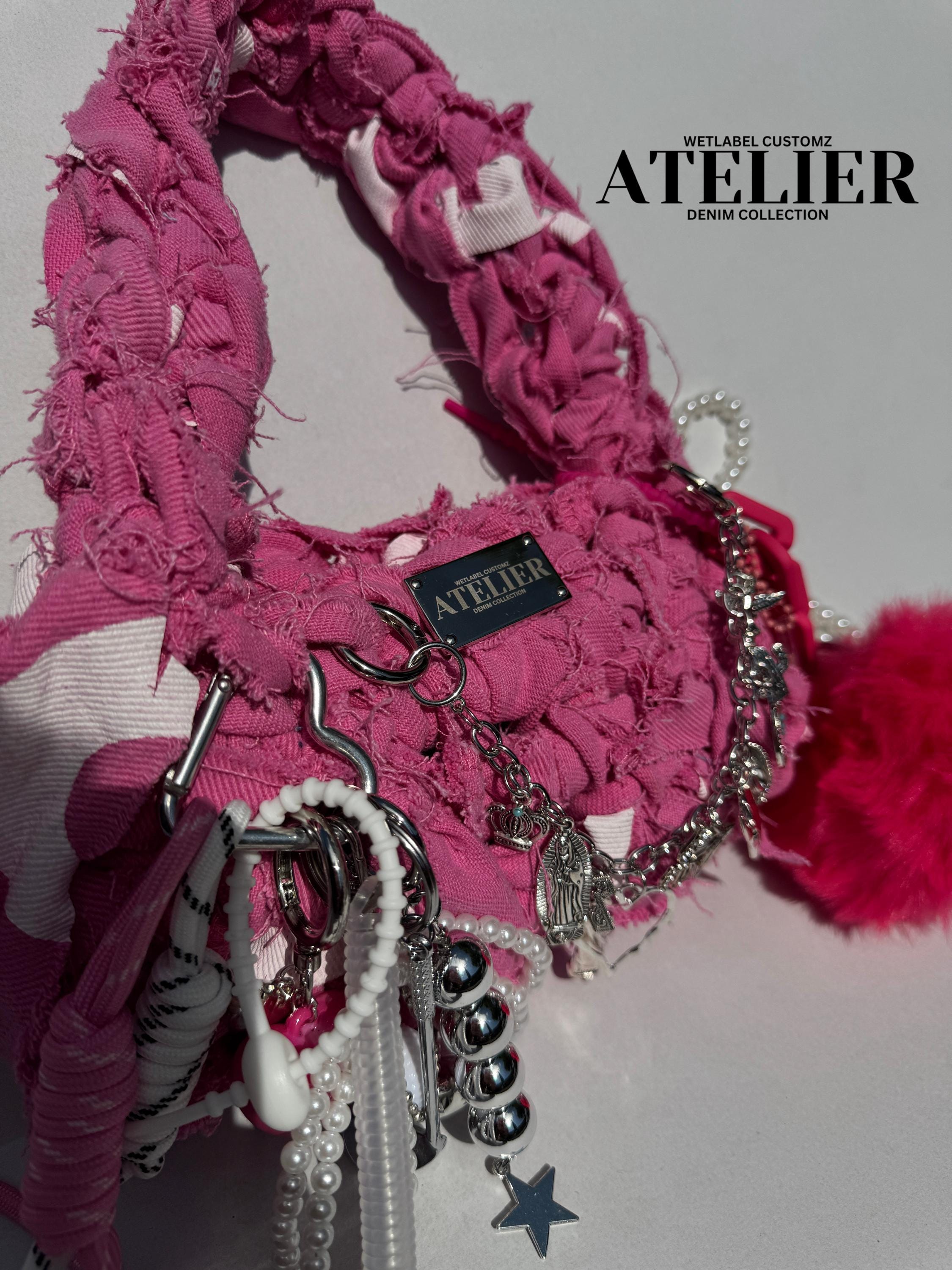 WetLabelCustomz: ATELIER DENIM COLLECTION || Pink Charm Purse || 1 of 1