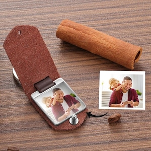 Photo Keyring: Fathers Day Keychain - Personalized Dad Keyring - Daddy Keyring From Daughter - Picture Keychain - Custom Keychain Picture