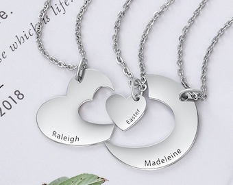 3 Friends Necklace Set, Personalized Friendship Necklaces for Sisters, Matching Gift