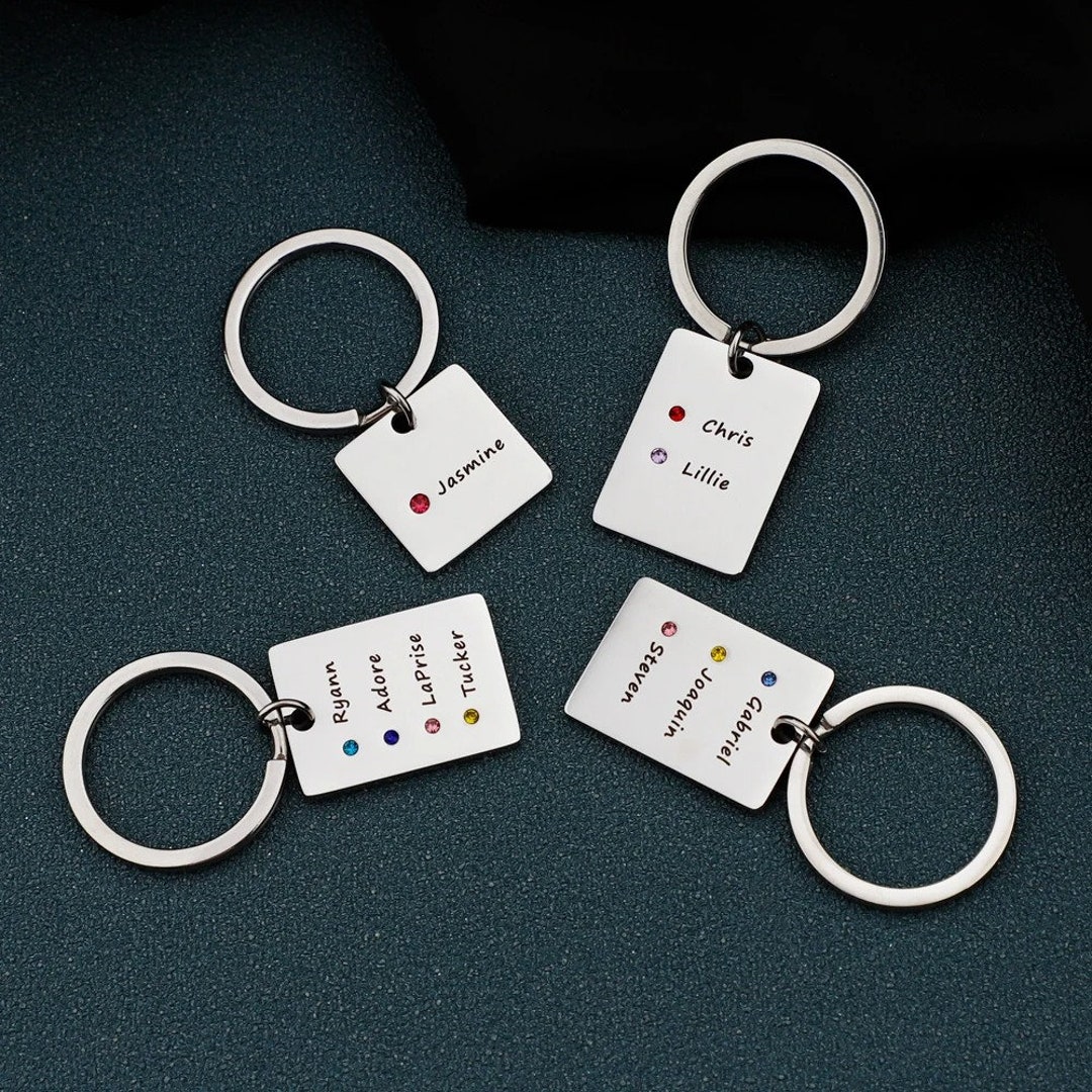 Personalized Keyring With Names – Custom Engraved Keychain, Perfect for ...