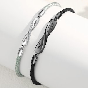 Pulsera de padre e hija: pulseras personalizadas a juego, regalo de joyería grabada para hija, pulsera para papá, idea de regalo para quinceañeras o cumpleaños