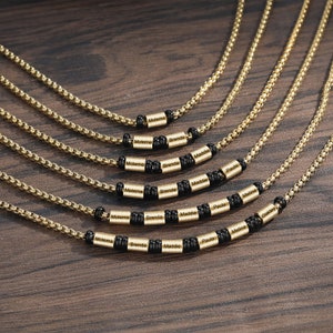 Collar personalizado para papá: cadena de oro masculina con colgante personalizado, collar grabado, el mejor regalo para el Día del Padre y para tu esposo.