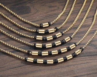 Personalized Dad Necklace: Masculine Gold Chain with Custom Pendant, Engraved Necklace, Ultimate Fathers Day & Husband Gift