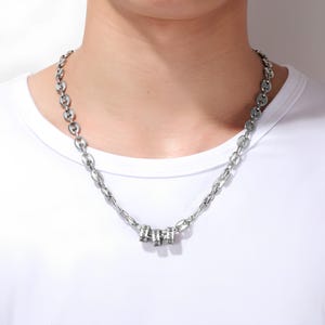 Collar para hombre: joyería de moda para hombre, cadena de eslabones cubanos de plata, collar personalizado para papá, collar con colgante para hombre, regalo para esposo, novio