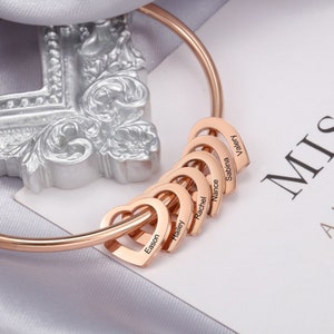Pulsera de mamá, joyería del día de la madre, pulsera de mamá personalizada con nombres, pulsera de madre personalizada - regalo de Navidad para mamá, esposa, abuela