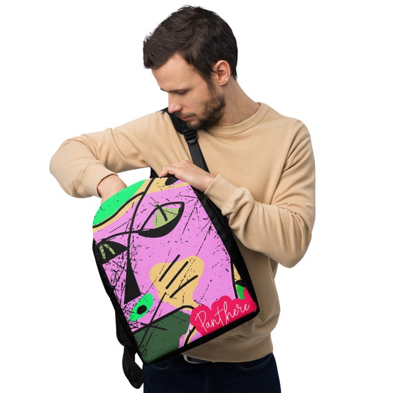 Pink Panther Artistic Minimalist Backpack for Rock and Roll Lovers
