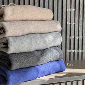 Jersey de cachemir y lana merino / Jersey de lana natural, denso, cálido y suave para mujer / Jersey básico de cuello alto / Jersey de cuello alto de punto informal para otoño-invierno imagen 12