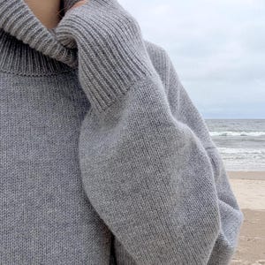 Jersey de cachemir y lana merino / Jersey de lana natural, denso, cálido y suave para mujer / Jersey básico de cuello alto / Jersey de cuello alto de punto informal para otoño-invierno imagen 9
