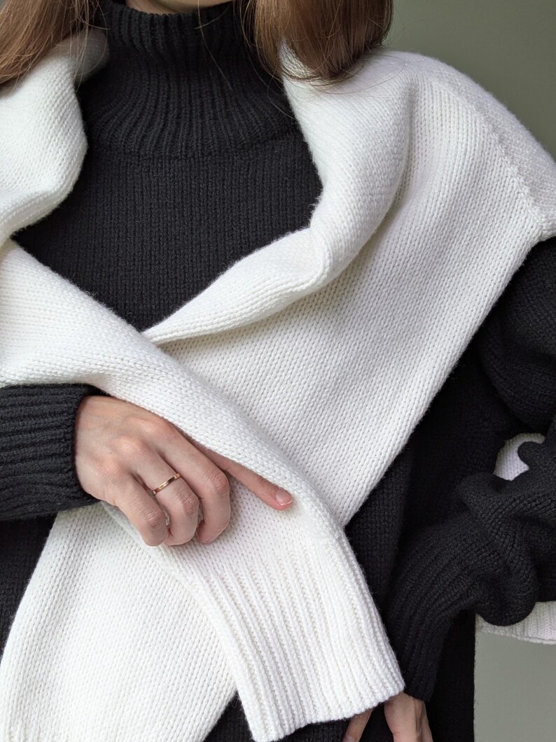 Merino & Kaschmir Rollkragenpullover | Klassischer Herbst Winter Strickpullover aus Wolle Schlichter weicher warmer Rollkragen | Minimalistische Basic Loose Fit Bild 17