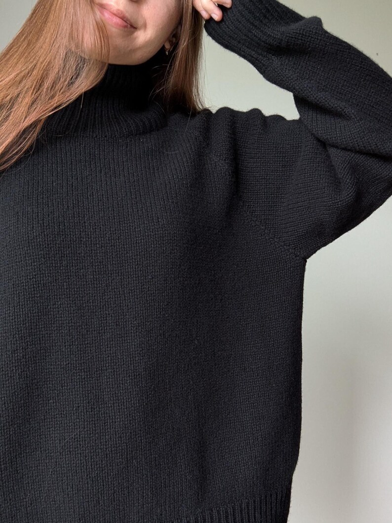 Merino & Kaschmir Rollkragenpullover | Klassischer Herbst Winter Strickpullover aus Wolle Schlichter weicher warmer Rollkragen | Minimalistische Basic Loose Fit Bild 8