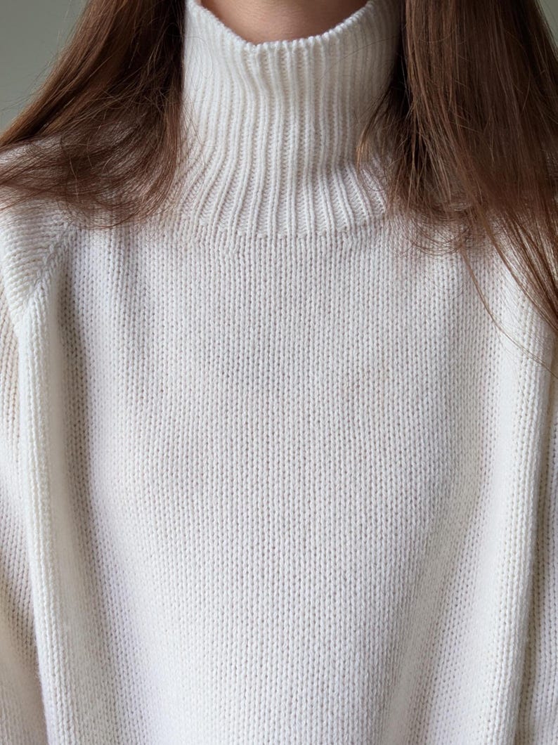 Merino & Kaschmir Rollkragenpullover | Klassischer Herbst Winter Strickpullover aus Wolle Schlichter weicher warmer Rollkragen | Minimalistische Basic Loose Fit Bild 13