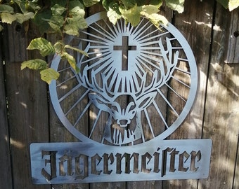 Jägermeister sign, logo, technical drawing, plasma, laser, ready to cut, dwg, dxf file, digital