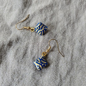 Simple square origami washi paper earrings