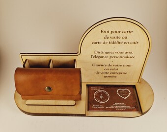 Porte carte de visite ou de fidélité en cuir