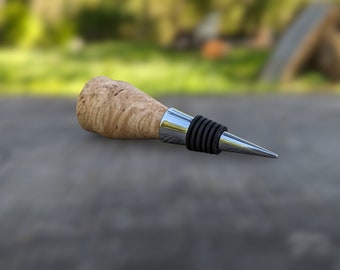 Maple Burl Wood Hand Turned Wine Bottle Stopper