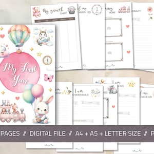 Baby Memory Book | Baby Journal Printable | New Mom gift | Baby Shower Gift, Baby Books, Pregnancy Gift, Baby Girl | Digital Download