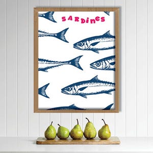 Sardines Wall Art Poster Art | Antique Fish Art Wall Decor Poster | Trendy Sardine Tin | Retro Sardines Kitchen wall Poster | Digital file