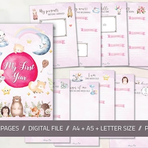 Baby Memory Book | Baby Journal Printable | New Mom gift | Baby Shower Gift, Baby Books, Pregnancy Gift, Baby Girl | Digital Download