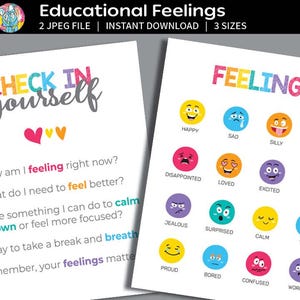 Emotions Poster | Feelings Printable Homeschool Decor Classroom Emotions Chart Print | Feelings Poster Moods Faces Preschool | Digital file